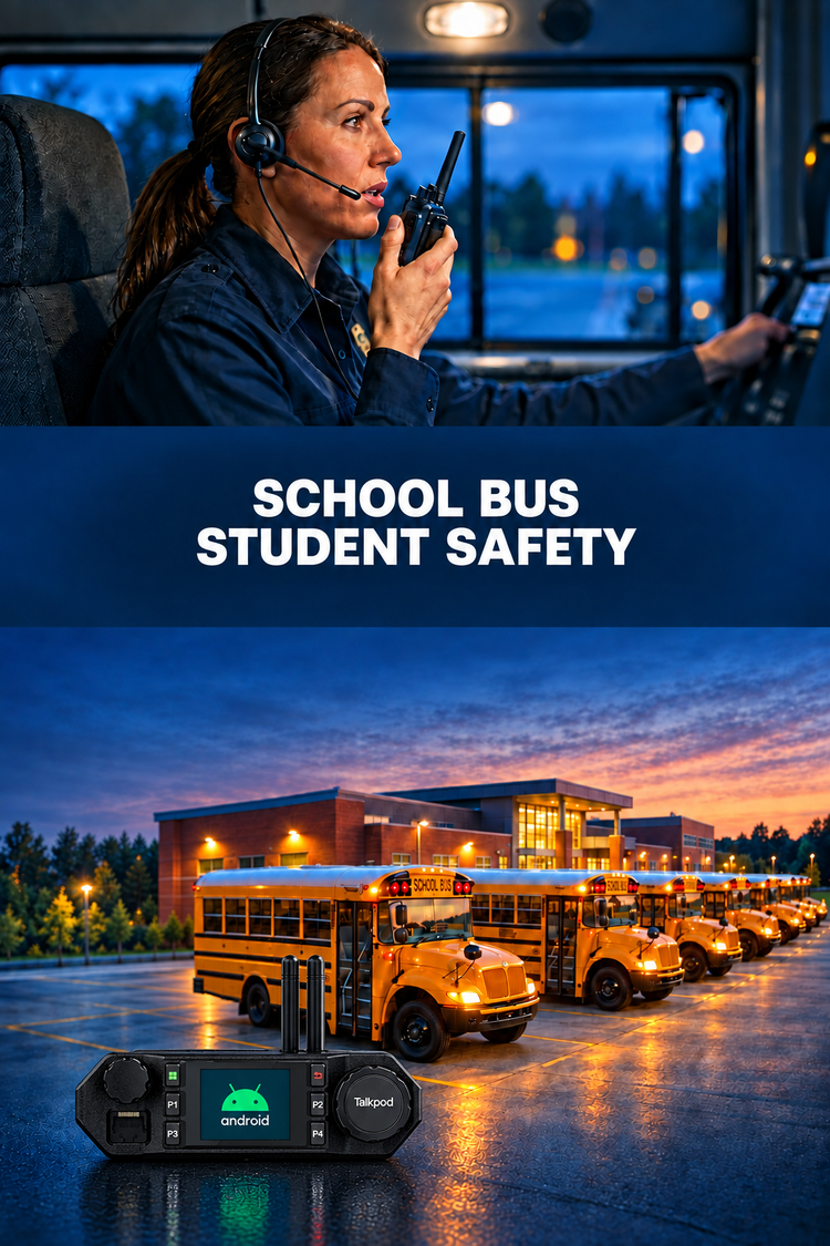 School bus safety poster with N86 mobile radio