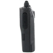 Black walkie-talkie on a white background