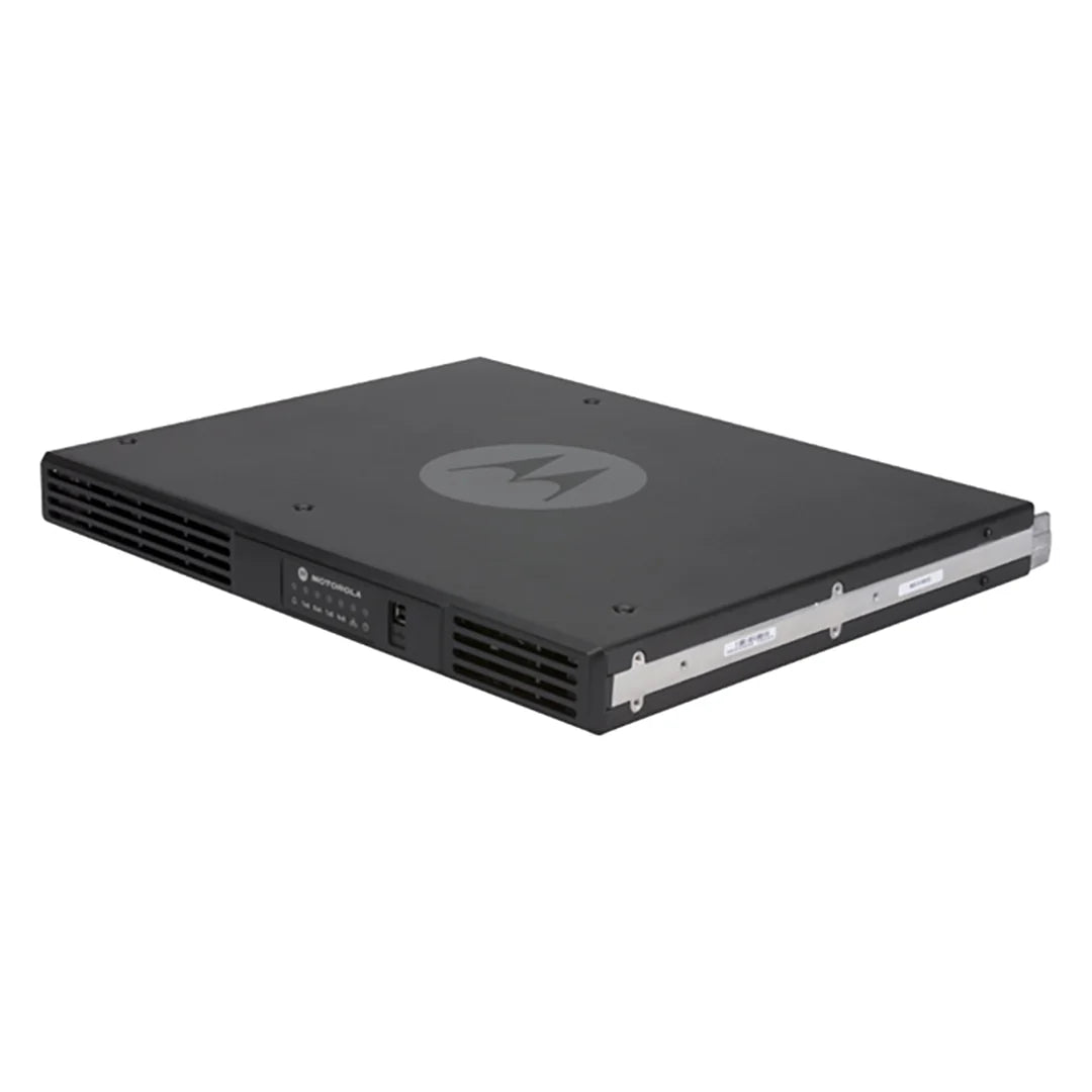 Black electronic device with a logo on a white background